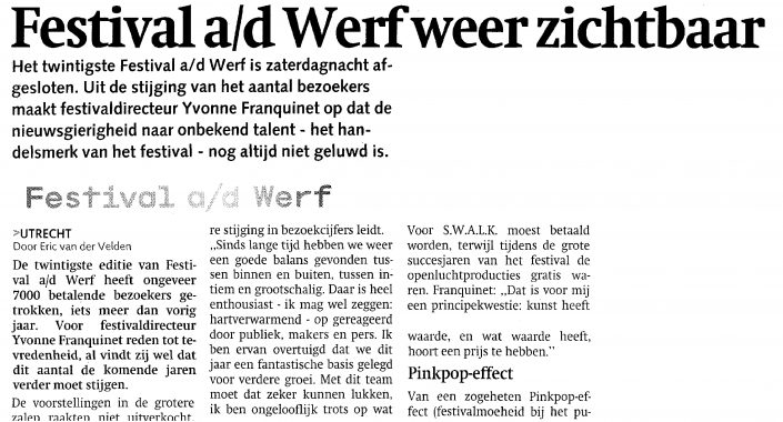 Festival ad Werf weer zichtbaar