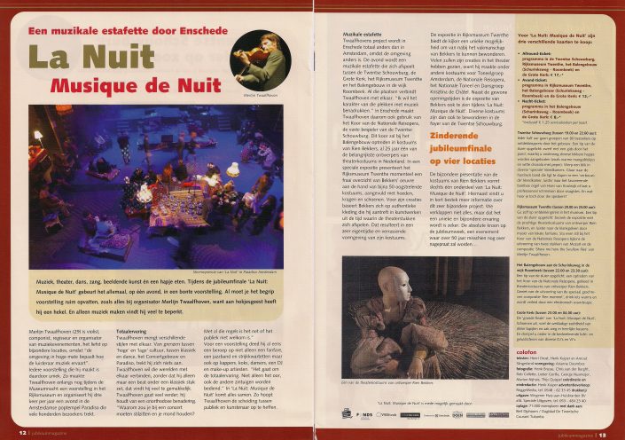 La Nuit in Jubileummagazine, musique de nuit