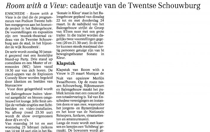 Room with a view- cadeautje van de twentse Schouwburg
