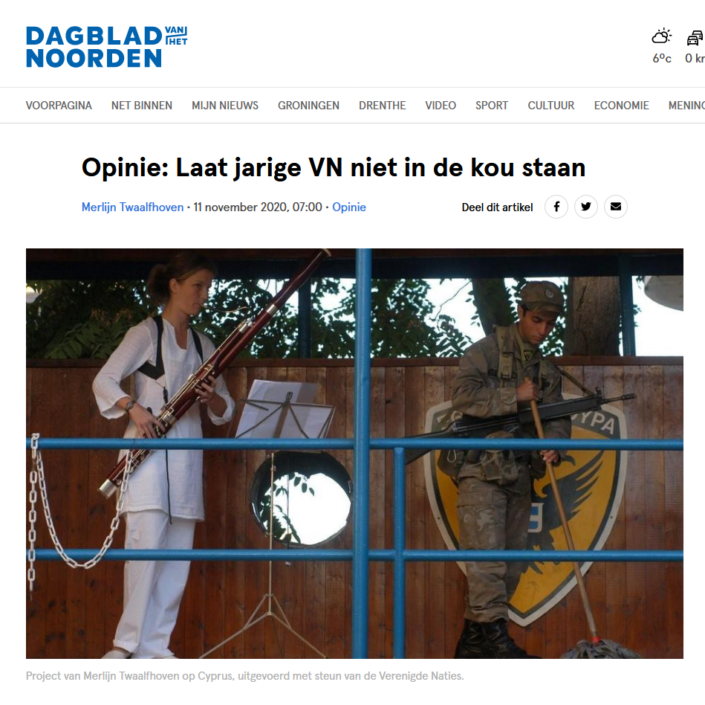 Dagblad van het Noorden 2020-11-23 Opinie Laat jarige VN niet in de kou staan Dagblad van het Noorden 2020-11-23 Opinie Laat jarige VN niet in de kou staan